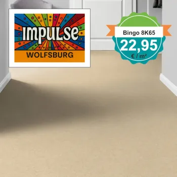 Vorwerk Bingo Teppichboden 8K65 im Wohnraum – Raumbild mit Möbeln und Dekoration